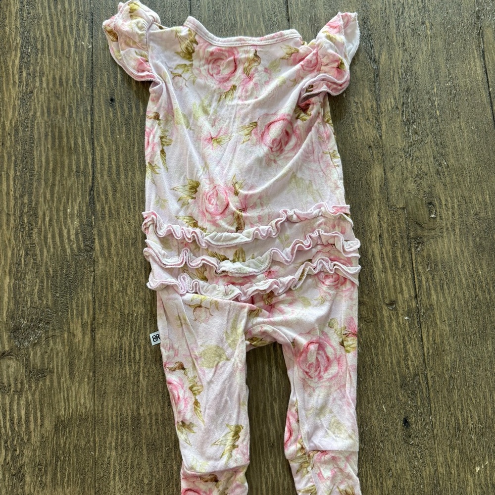 Floral Bums & Roses Ruffled Baby Onesie - Picture 3 of 3
